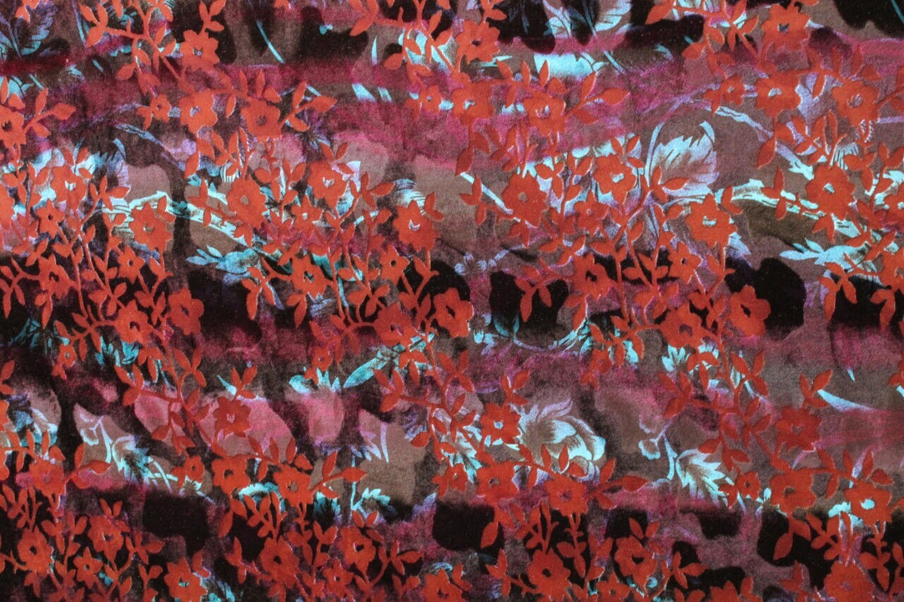 1 Yard 4-Way Stretch Dainty Floral Velvet Fabric Multipurpose 36" x 60"