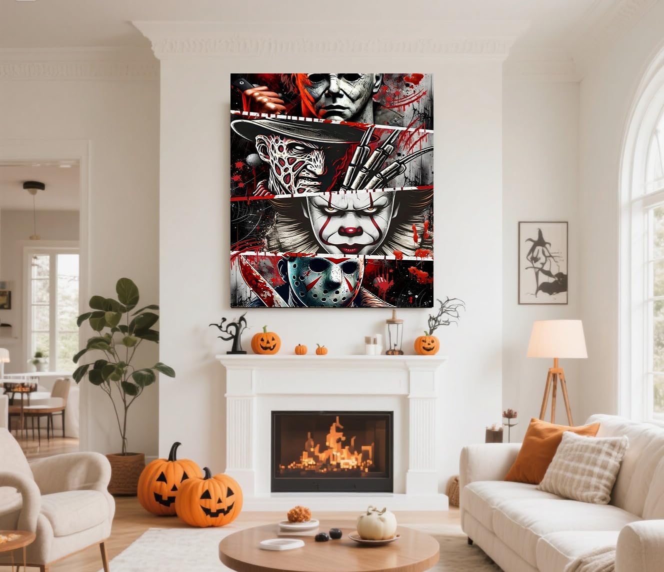 DIY Halloween Diamond Art Kits, 5D Horror Diamond Painting - 11.8x15.8in