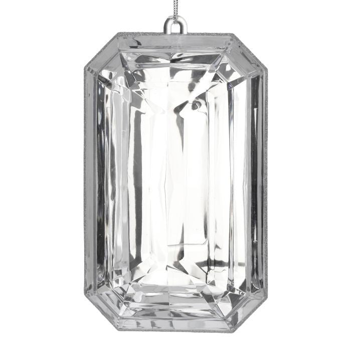 MTX67416 9" Acrylic Emerald Cut Precious Gem Ornament - Choose from Stunning Colors