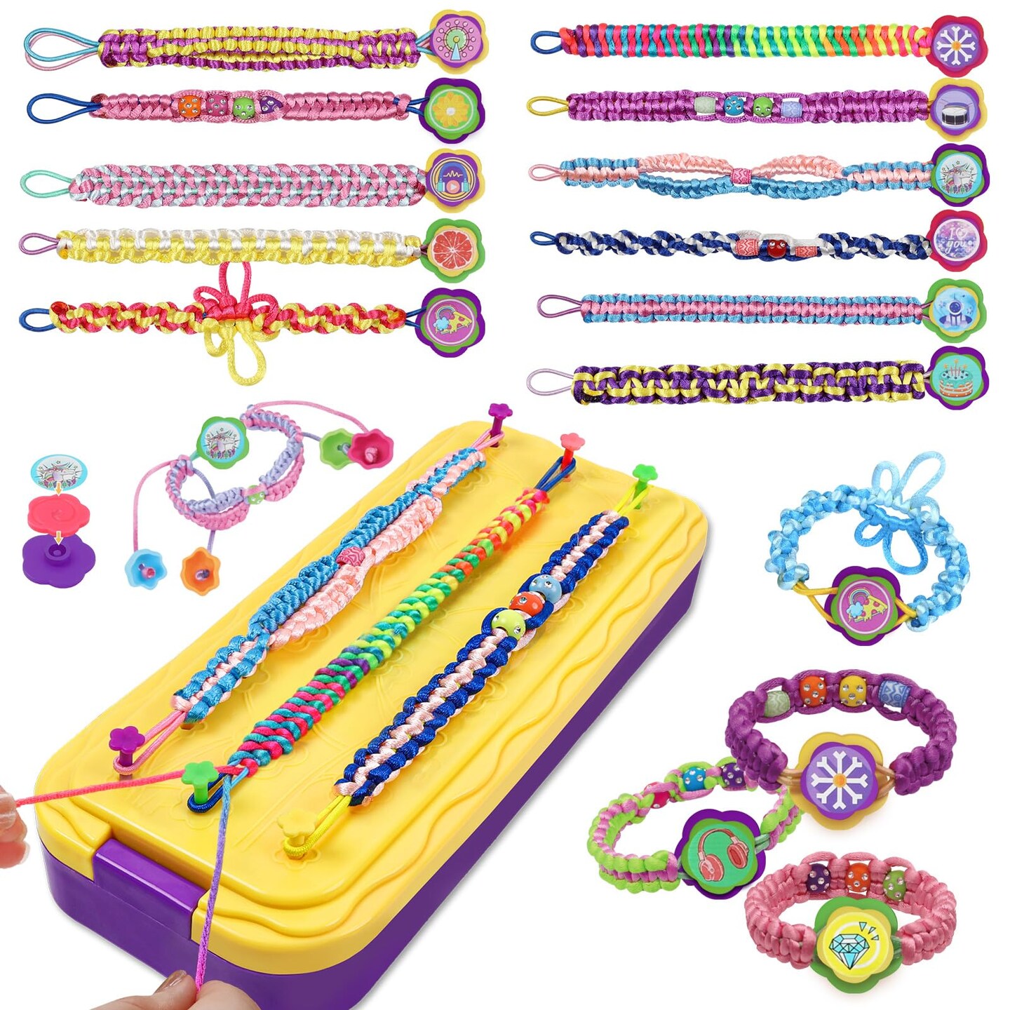 Arts and Crafts for Kids Age 8-12 Friendship Bracelet Making Kit for Girls - Best Birthday Gifts Ideas for Girl 7 9 10 11 Year Old - Popular Bracelets String Maker Toys Set