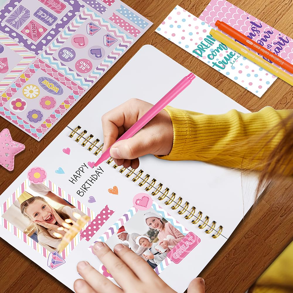 Journal Kit for Girls - 200+PCS Teen Tween Girl Gifts Trendy Stuff, Stocking Stuffers, Scrapbook Supplies Stationery Set, Art Crafts Kit - Ideal Gifts for 8 9 10 11 12 13 14 Year Old Girl