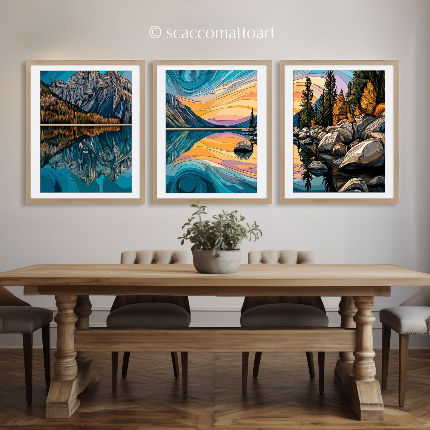 Jenny Lake Grand Teton Abstract Acrylic Wall Art, Wyoming Mountain