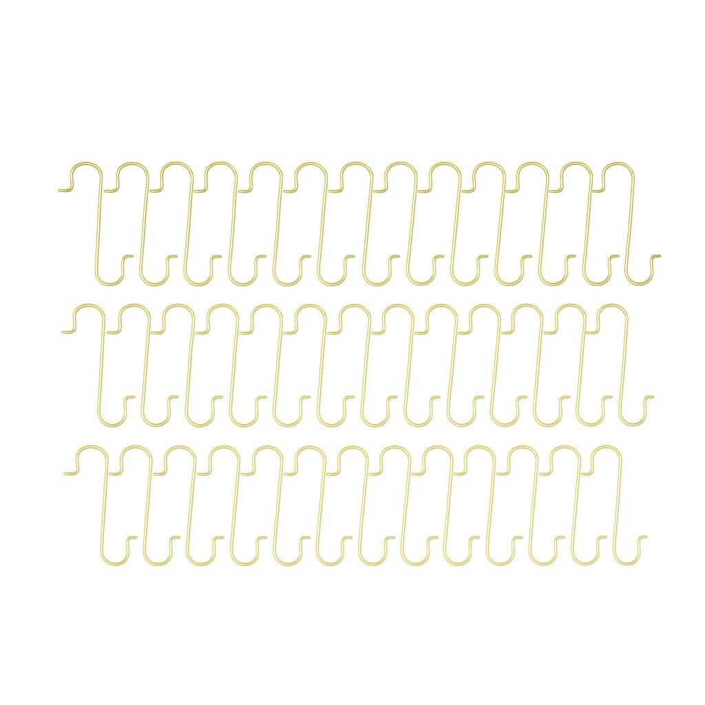 Set of 60 Gold Metal Wire Christmas Ornaments Hooks Hangers 1.16 Inches