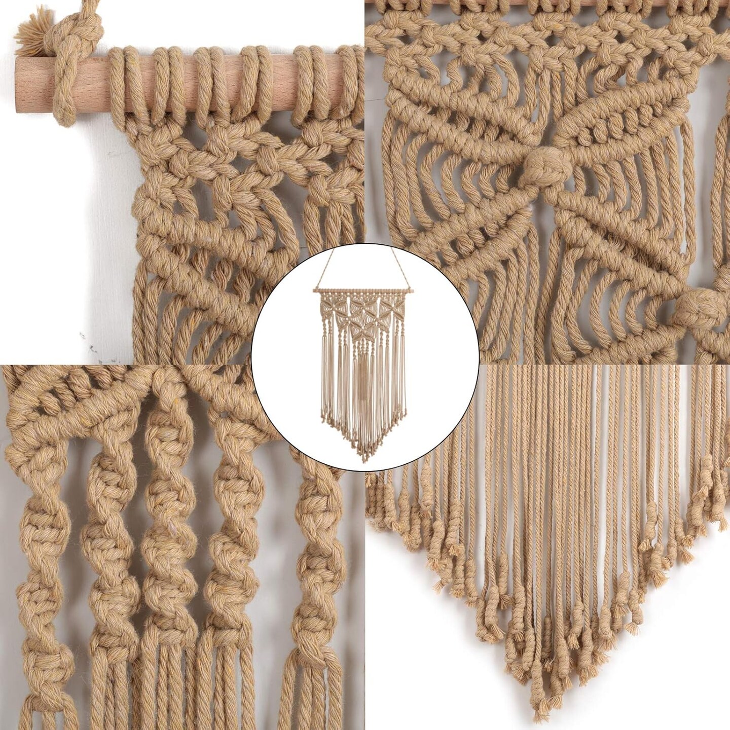 Macrame Wall Hanging Boho Hand Woven Macrame Tapestry Chic Bohemian Apartment Dorm Room Decoration
