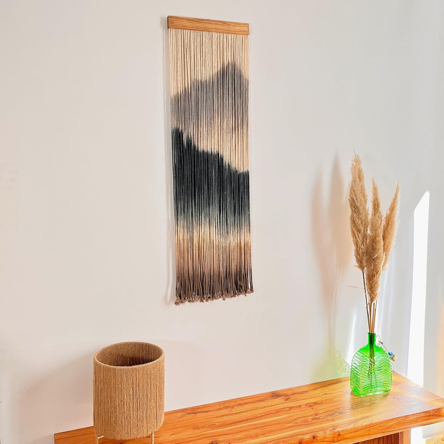 &#x27;Mini&#x27; Collection, Macrame Wall Hanging, Dip Dye Fiber Art Wall Art, Tie Dye Tapestry, Boho Wall Decor for Above Couch, Headboard, Living Room Decor Wall, Woven Macrame Art, Quantity 1,