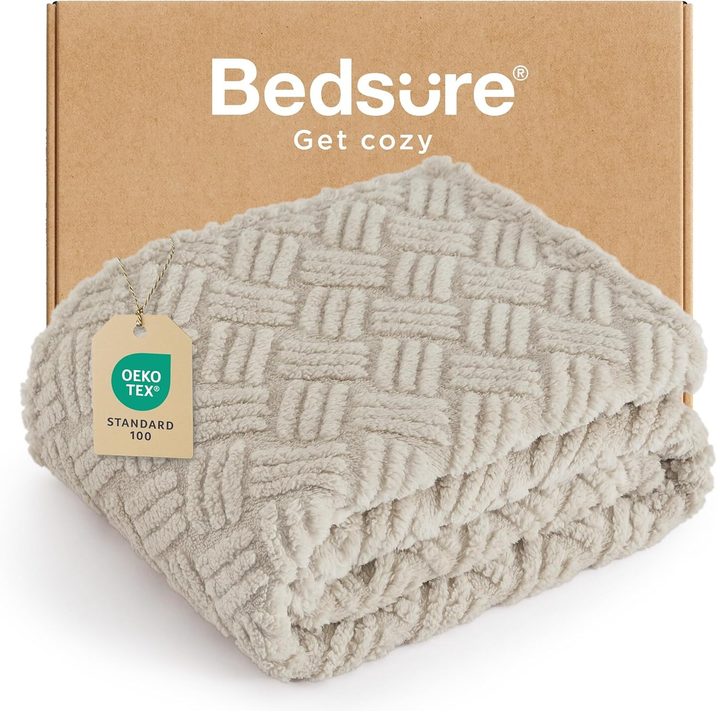 Beige Throw Blanket for Couch - Super Soft Cozy Blankets for Women Girls, Cute Small Fleece Gift