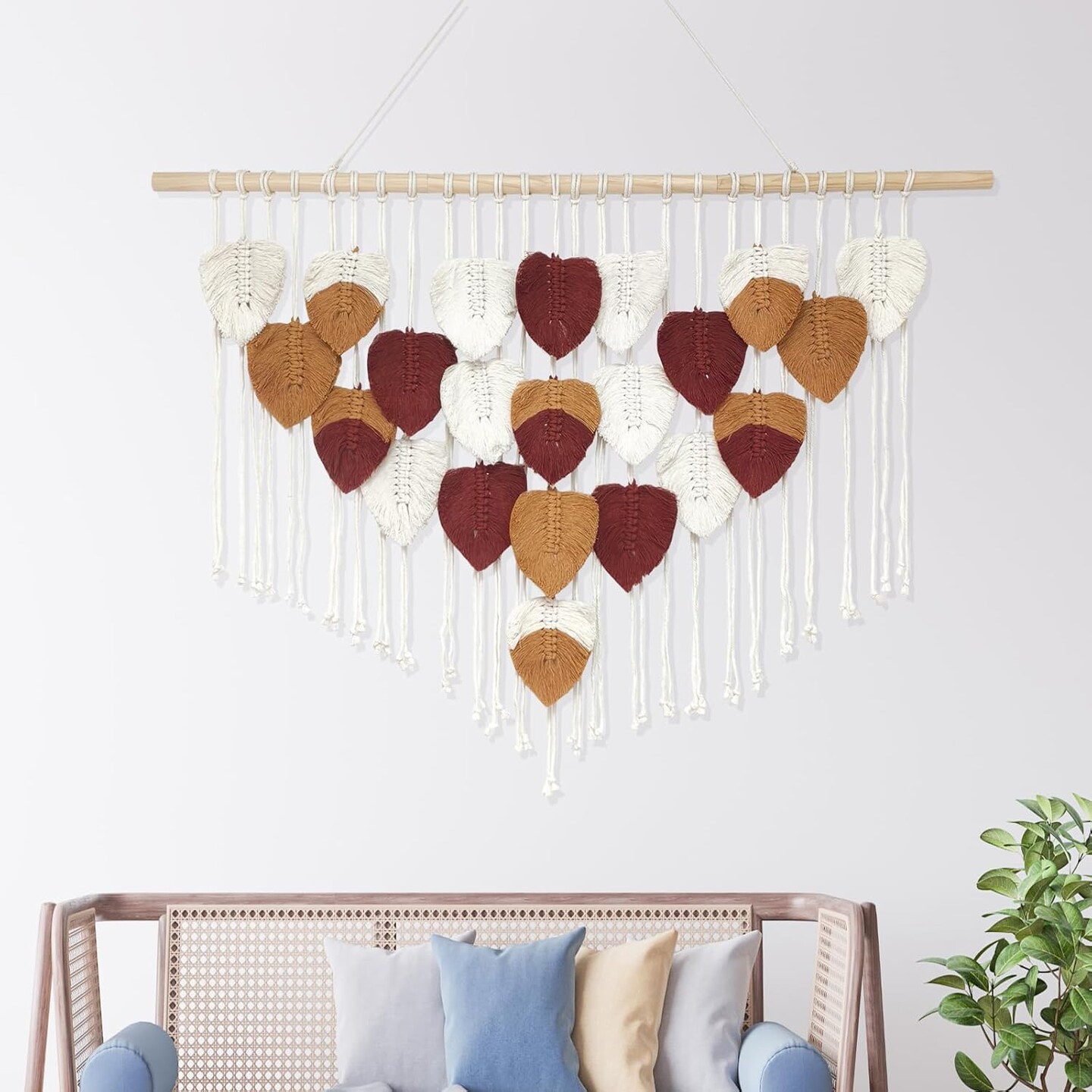 Macrame Wall Hanging, Large Boho Wall Decor, Bohemian Woven Decoration for Bedroom Living Room Gallery Bedroom Corridor