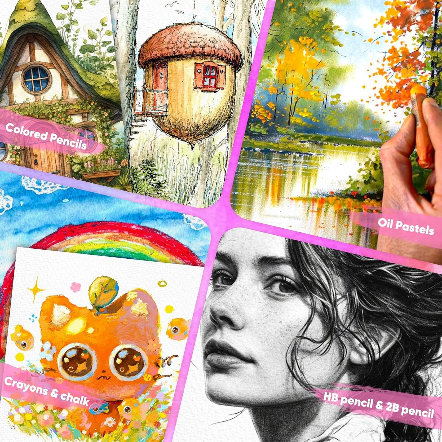 64 Sheets Watercolor Paper, 5&#x22;x7&#x22; Water Color Paper, 140lb/300gsm Artist Sketch Easel Acrylic Painting Loose Drawing Paper Bulk, Art Supplies for Kids Child Adults, Watercolors, Watercolor Paint Set