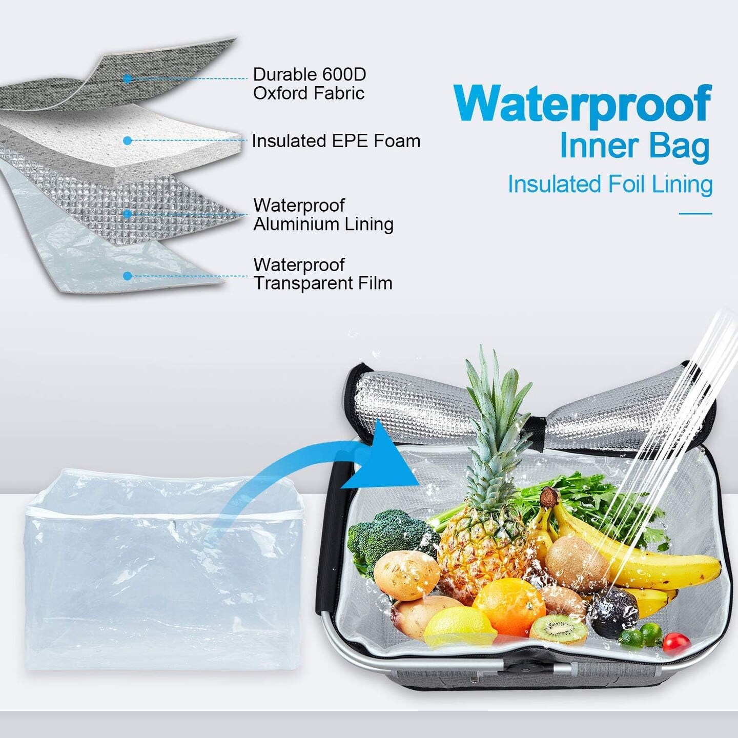 35L Large Picnic Basket 2 Layers of Internal Pockets Leak-Proof and Insulated Folding, Internal Support Does Not House Warming Gifts New Home, Wedding Gifts for Couple