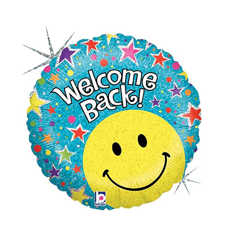 Betallic&#xAE; 18 Inch Welcome Back Smiley Balloon