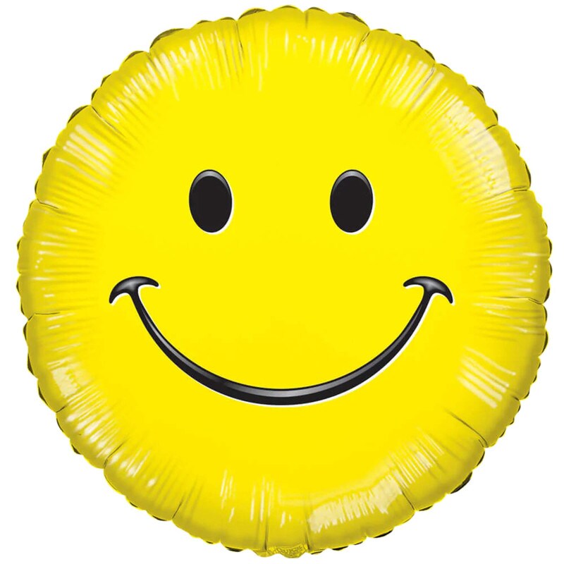 Happy Face 9 Inch Foil Balloon Air Fill Only
