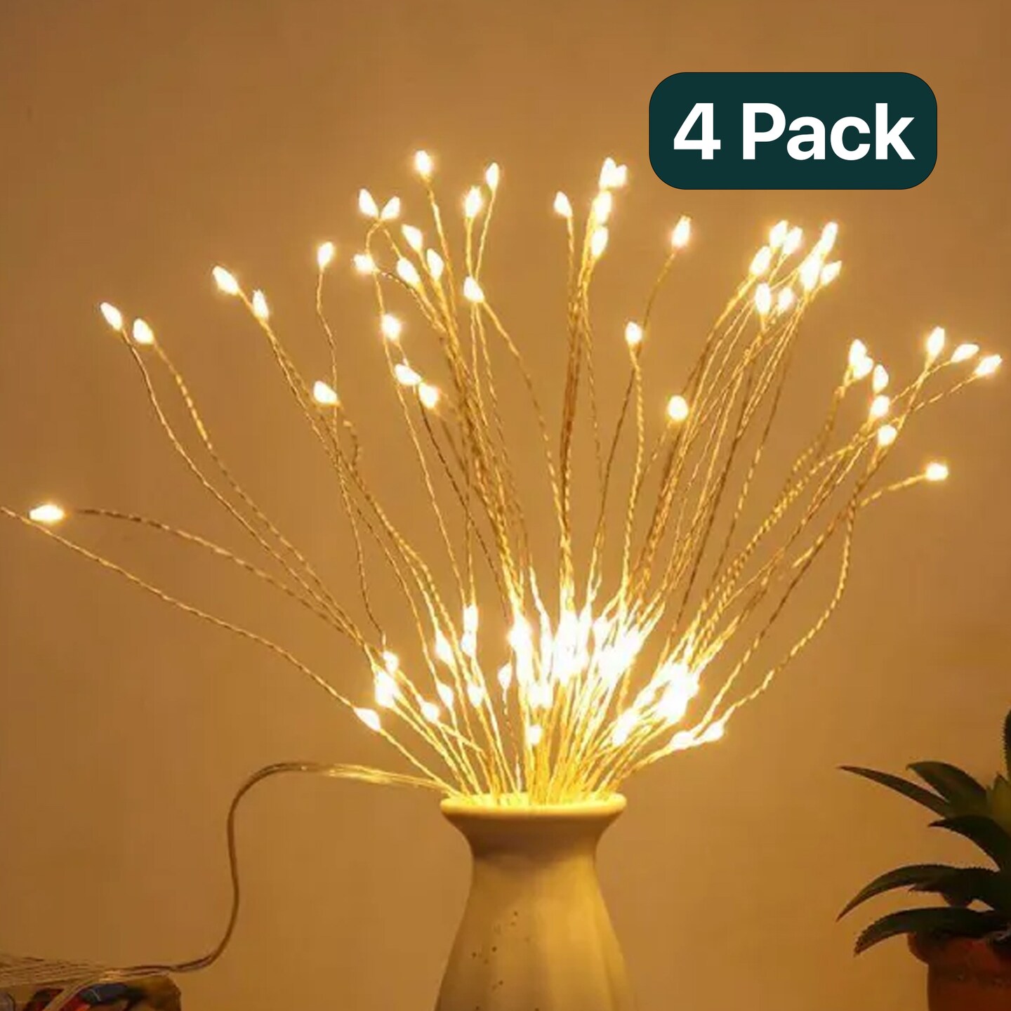 Dandelion Fairy Light with 80 LEDs – Battery Operated, Bendable Wire Flower Light