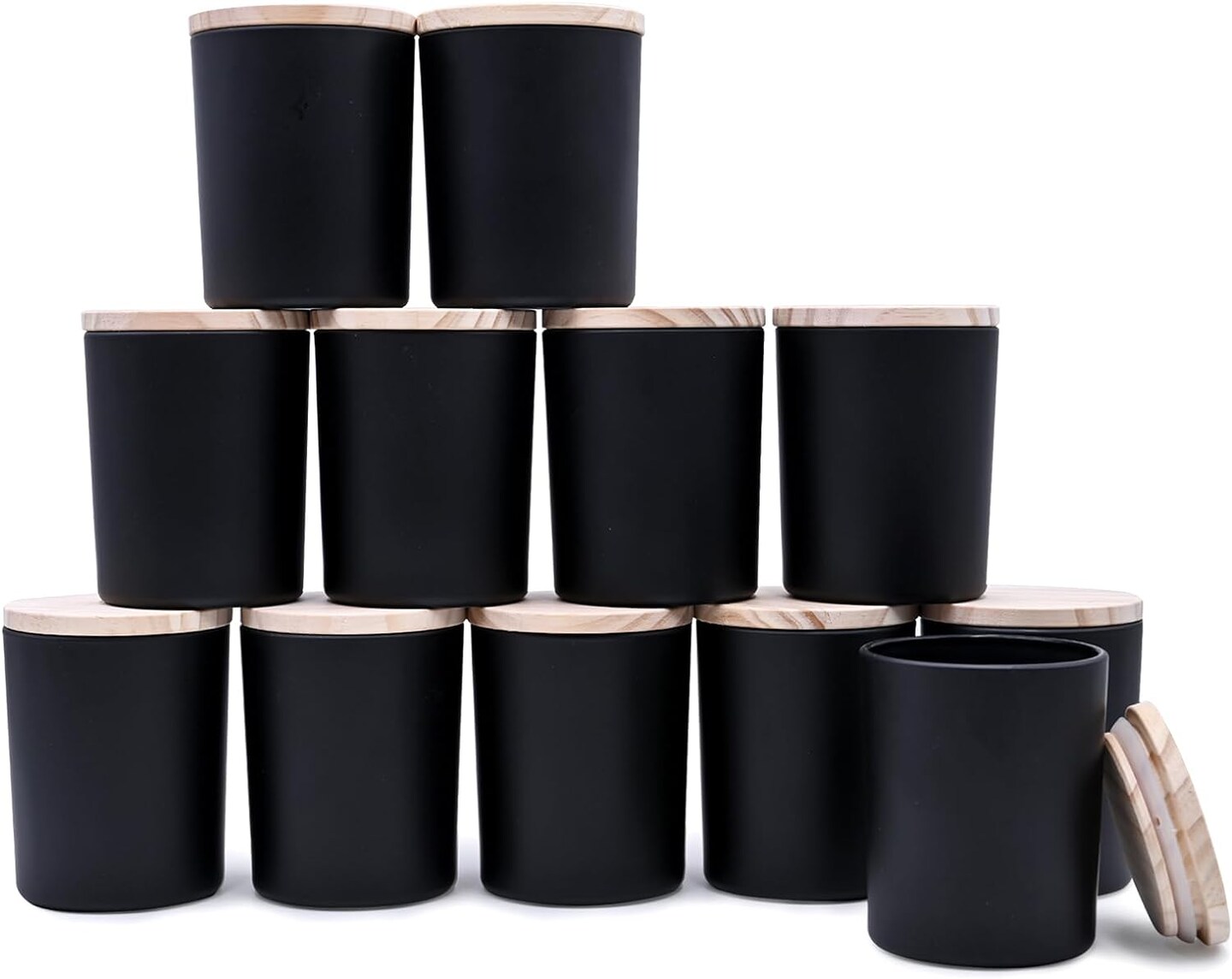 Thick Candle Jars for Making Candles 12 Pcs, 7 OZ (Matte Black) 2.76"W x 3.3"H