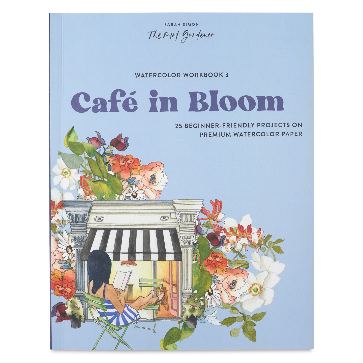 Watercolor Workbook: Caf&#xE9; in Bloom - 8-1/2&#x22; x 11&#x22;, 88 Pages