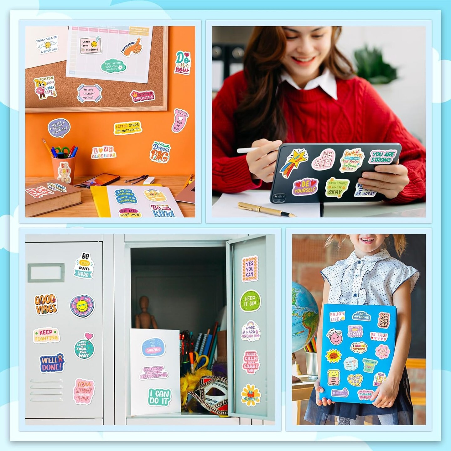 200 Pcs Motivational Stickers, Inspirational Quotes Stickers