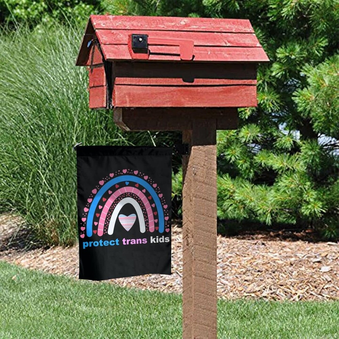 Protect Trans Kids Transgender Pride Month Garden Flag, Double Sided 12&#x22;X18&#x22;