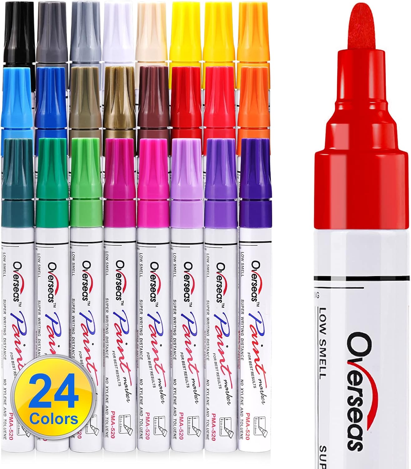 24 Color Permanent Oil Based Markers