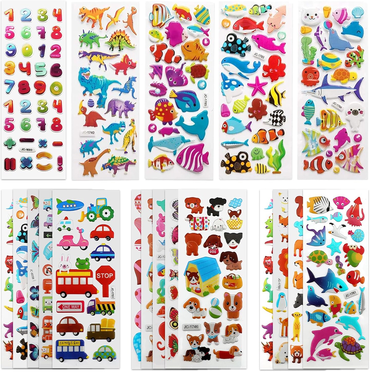 3D Stickers for Kids &#x26; Toddlers 500+ Puffy Stickers Variety Pack