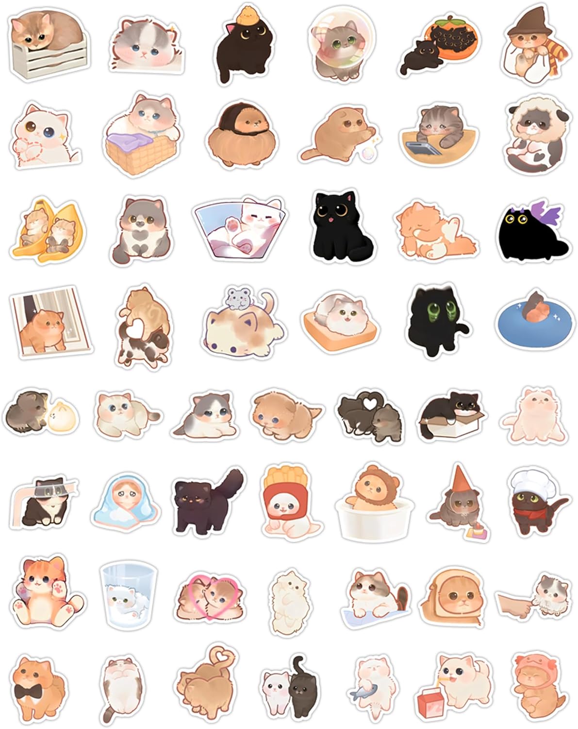 100PCS Cute Cat Stickers for Kids