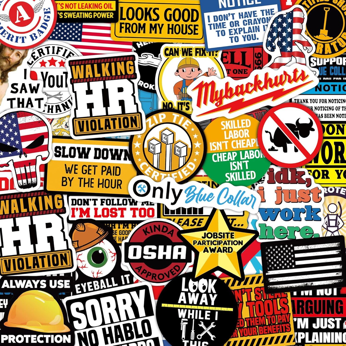 173 PCS Hard Hat Stickers for Adults - Funny (Dirty) for Water Bottle