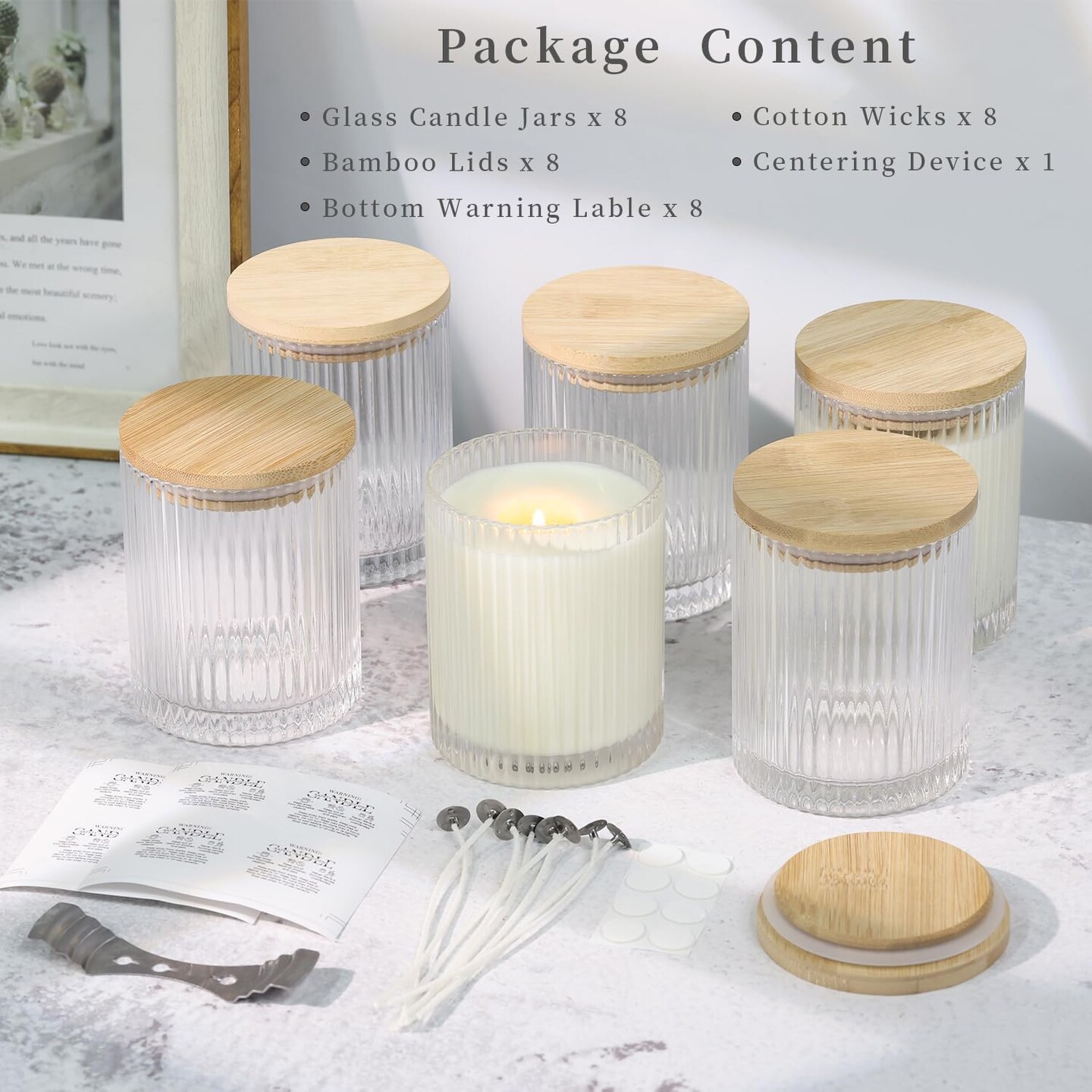 14OZ Clear Glass Candle Jars for Making Candles (Clear) 3.3"W x 4.1"H