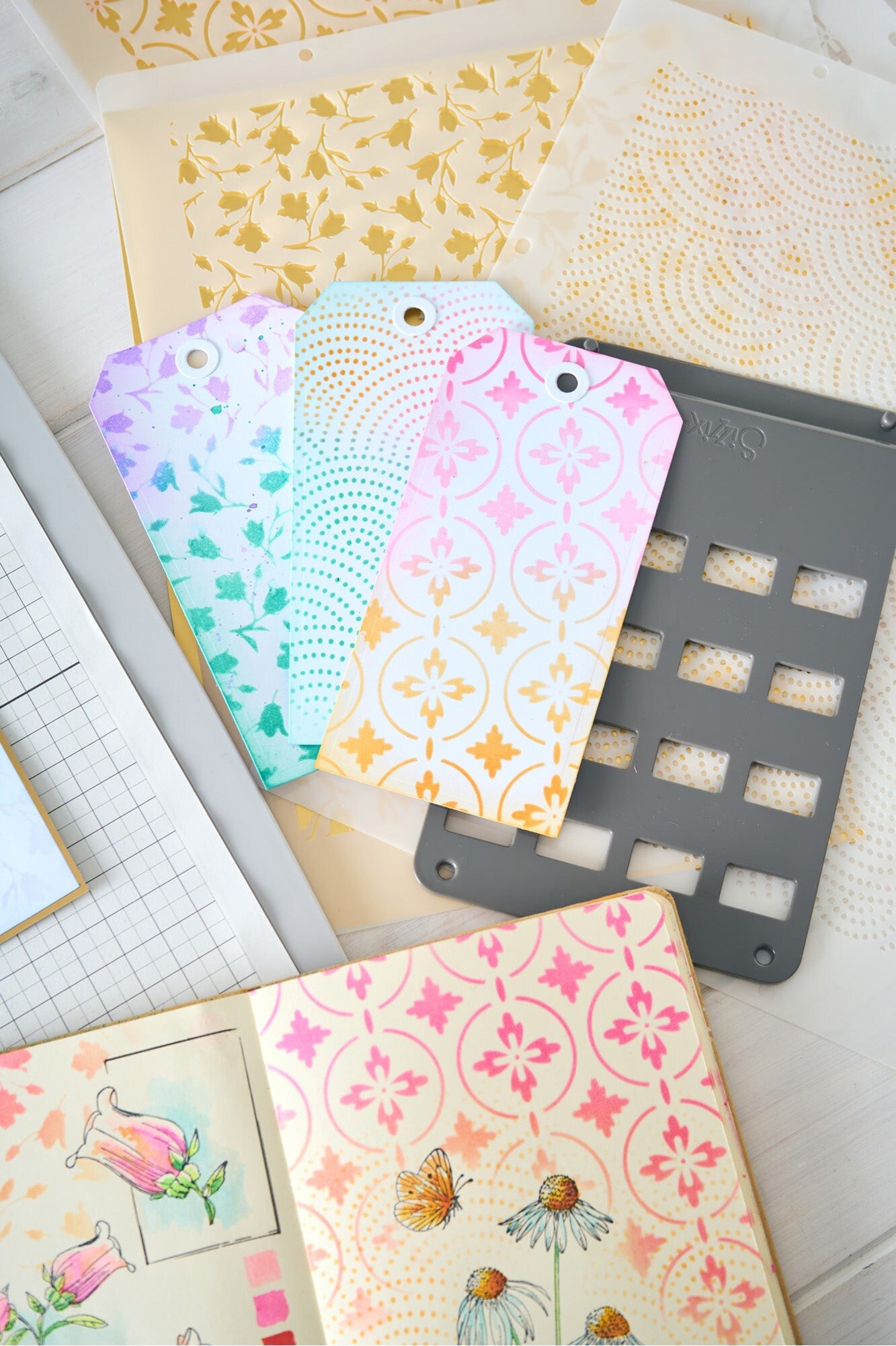 Sizzix Studio BUNDLE KIT Stamp & Stencil Registration Press Tool Starter Kit by Willow Wolfe