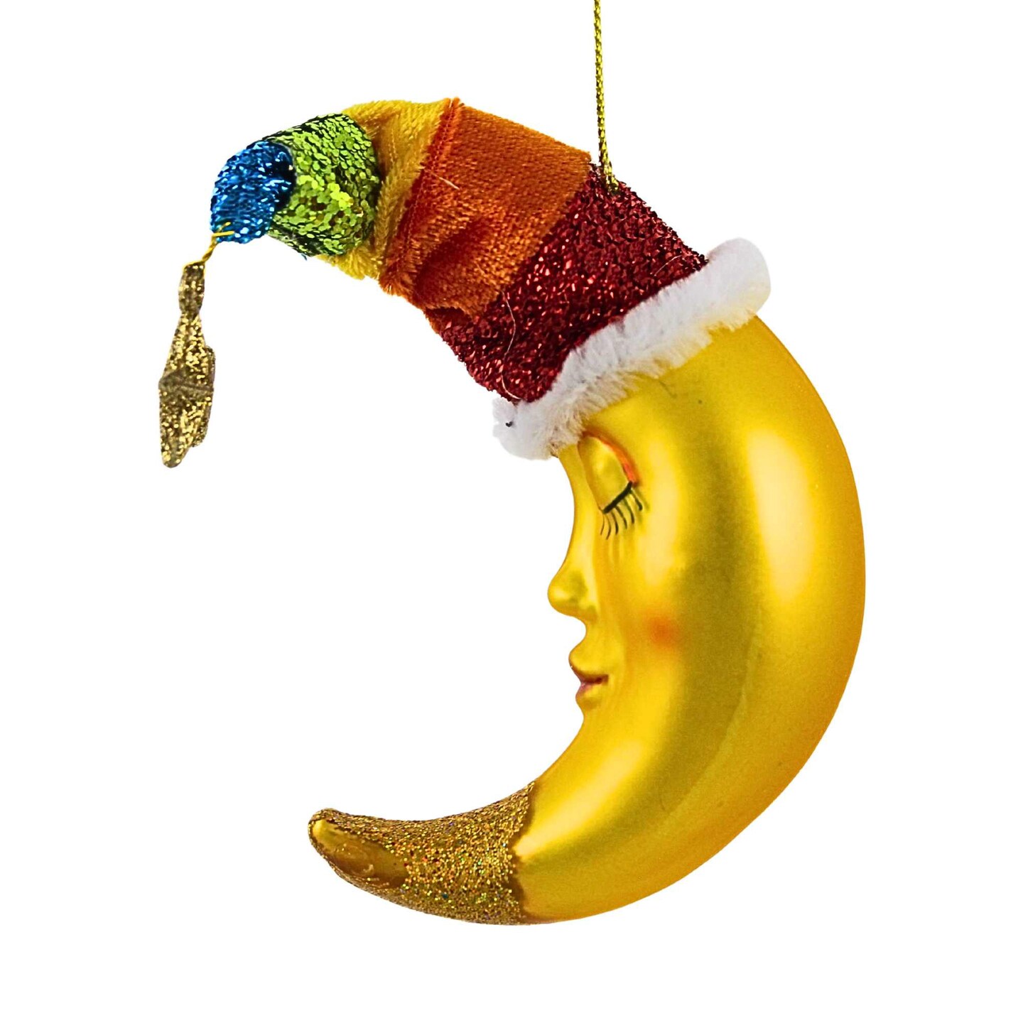 December Diamonds 4.5 Inch Rainbow Moon Ornament Christmas Tree Ornament , Christmas Decor Crescent Lgbtq