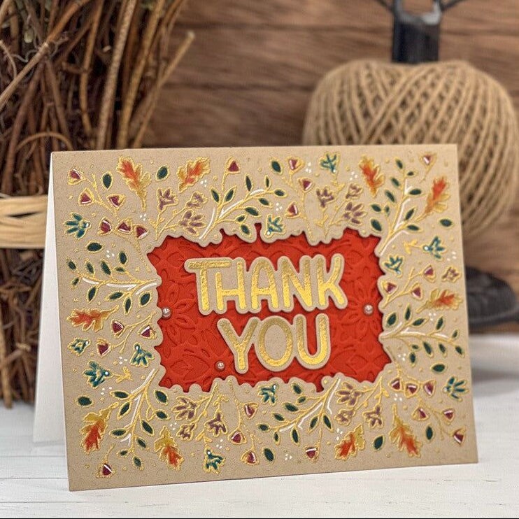 Fall Foliage Hot Sentiments - Hot Foil and Letter Press Plate - Retiring