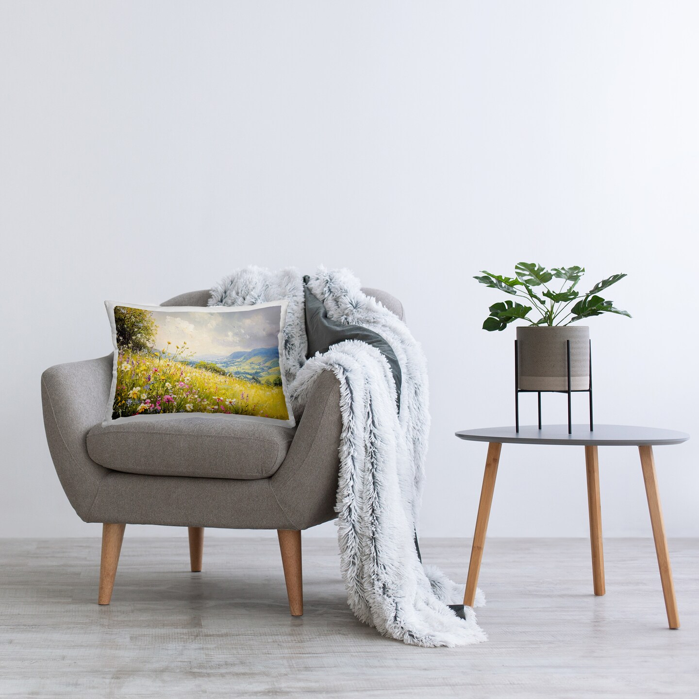 Stupell Industries Scenic Wildflower Hill Decorative Printed Throw Pillow design by LSR Creative Studio, 14 x 7 x 20