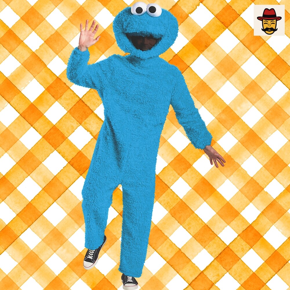 Cookie Monster Prestige Adult Costume Jumpsuit Headpiece Halloween