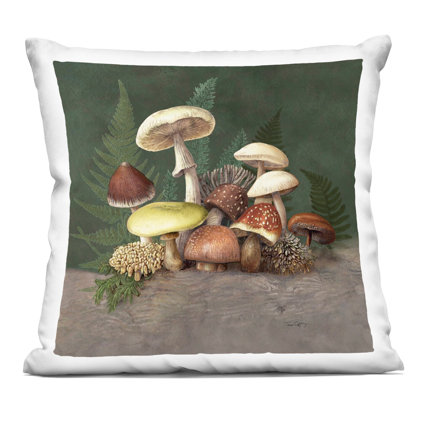 Stupell Industries Mushrooms and Ferns Nature Indoor Pillow, 18 x 7 x 18