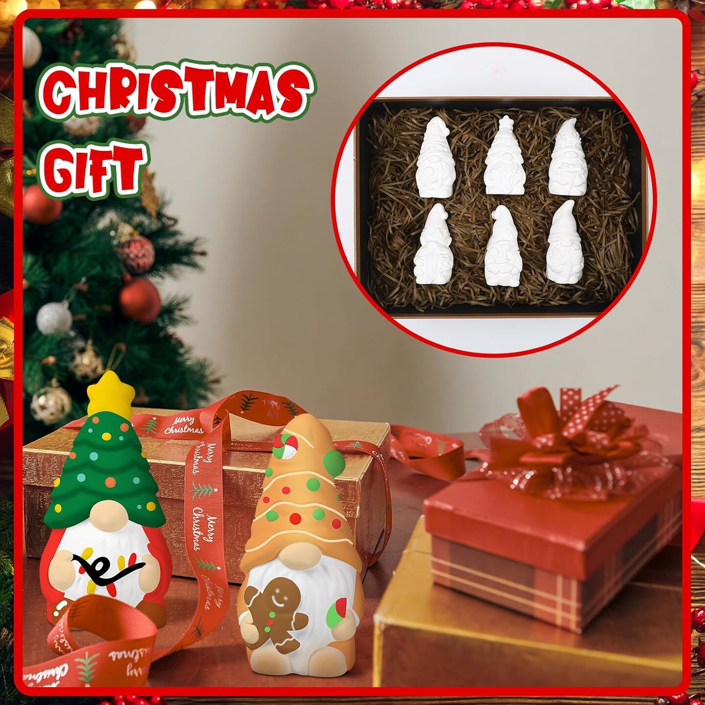 6 Sets Paint Your Own Fall Thanksgiving Winter Christmas Ceramic Statues Ready to Paint Ceramics