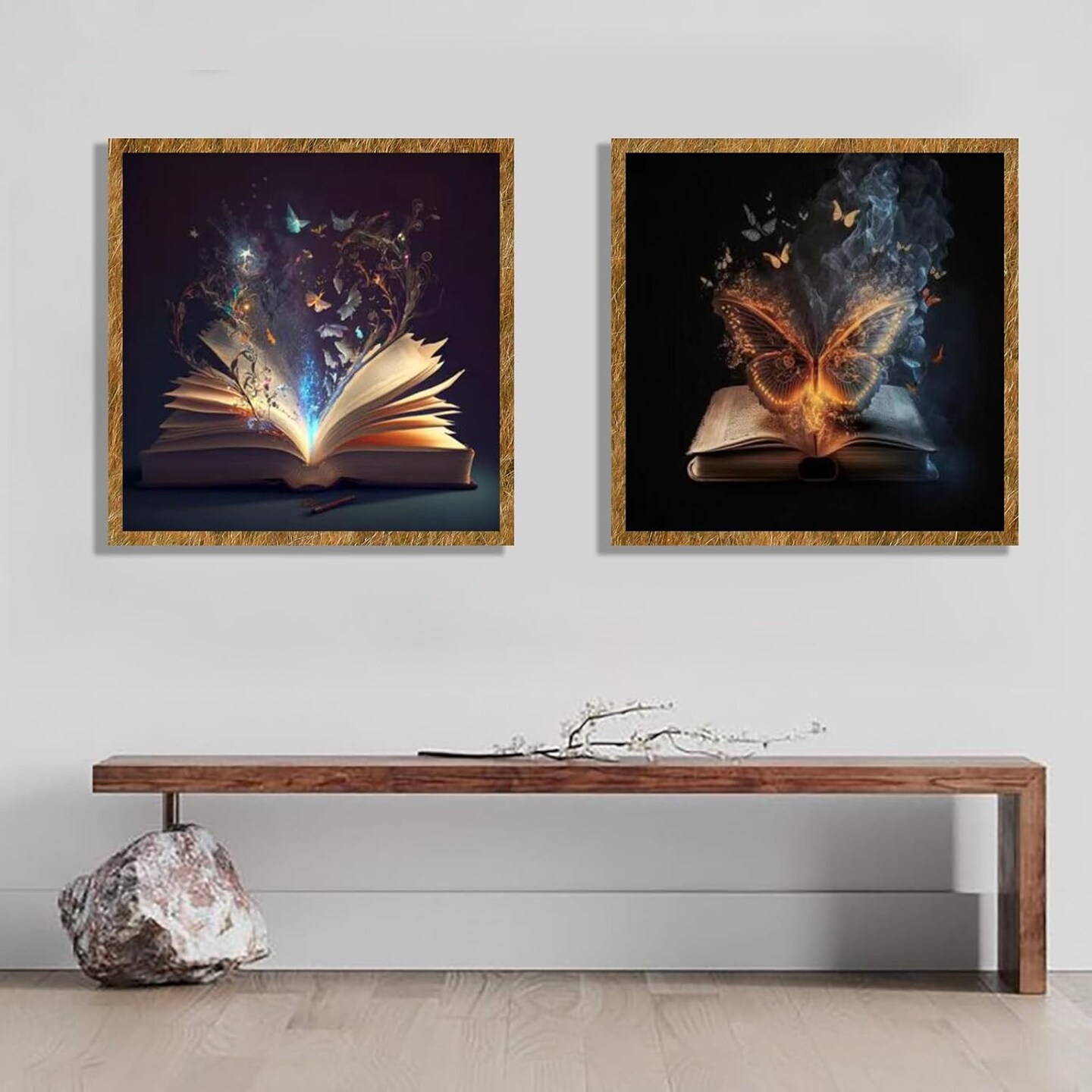 4 Pack Paint by Numbers Kit for Adults with Frame, Magic Book Canvas, DIY Paint by Number Kits for Home Wall Decor