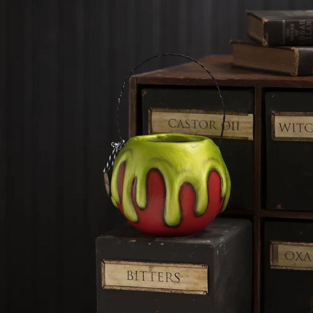 Bethany Lowe by LeeAnn Kress Small Red Apple with Green Poison Bucket Small