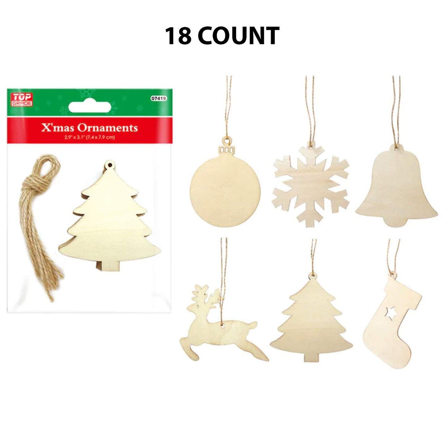 DIY Wooden Craft Decoration 24/384s, 2.9x3.1&#x22;