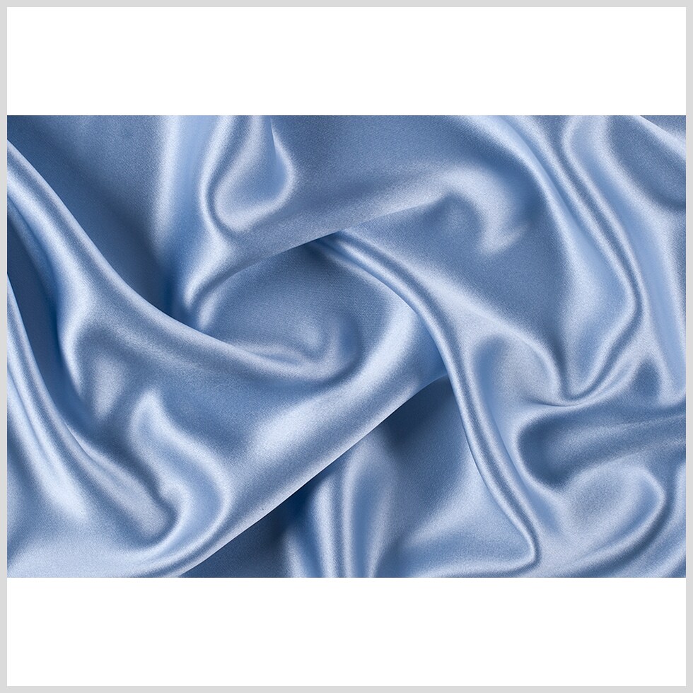 1 Yard Baby Blue Silk Crepe Back Satin Smooth Solid Luxury Apparel Fabric 44 inch Width