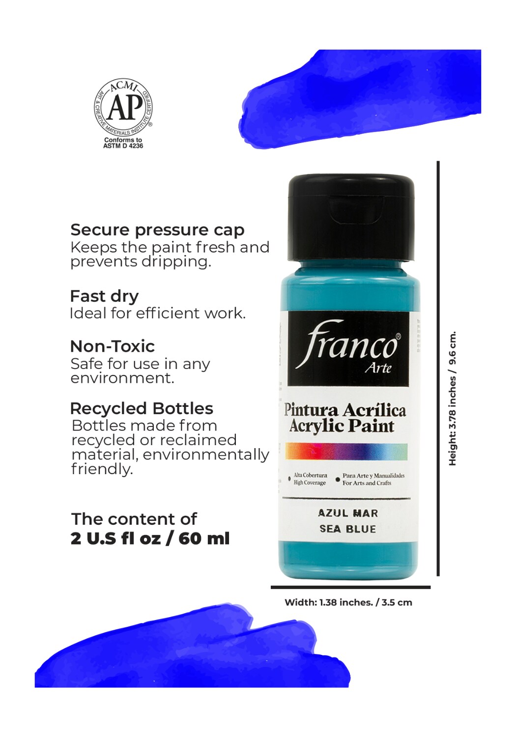 18019 Acrylic Paint 2 U.S fl oz / Sea Blue