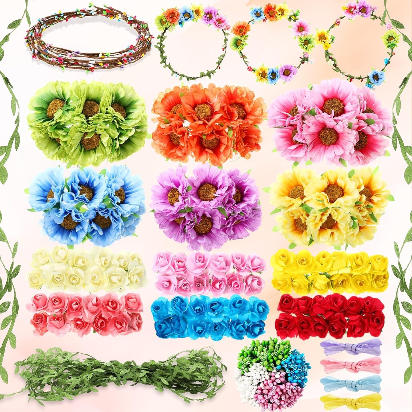 30 Sets Flower Crowns Making Kit
