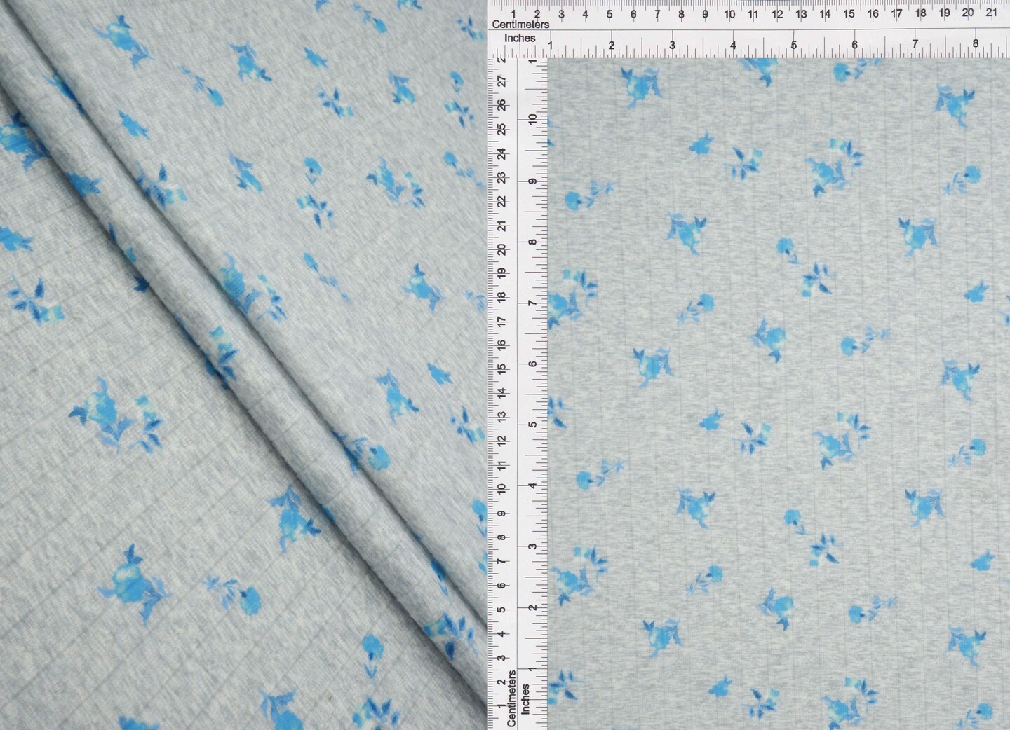 1 Yard Cotton Style Pointelle Ditsy Digital Floral Knit Fabric 58/60" Width