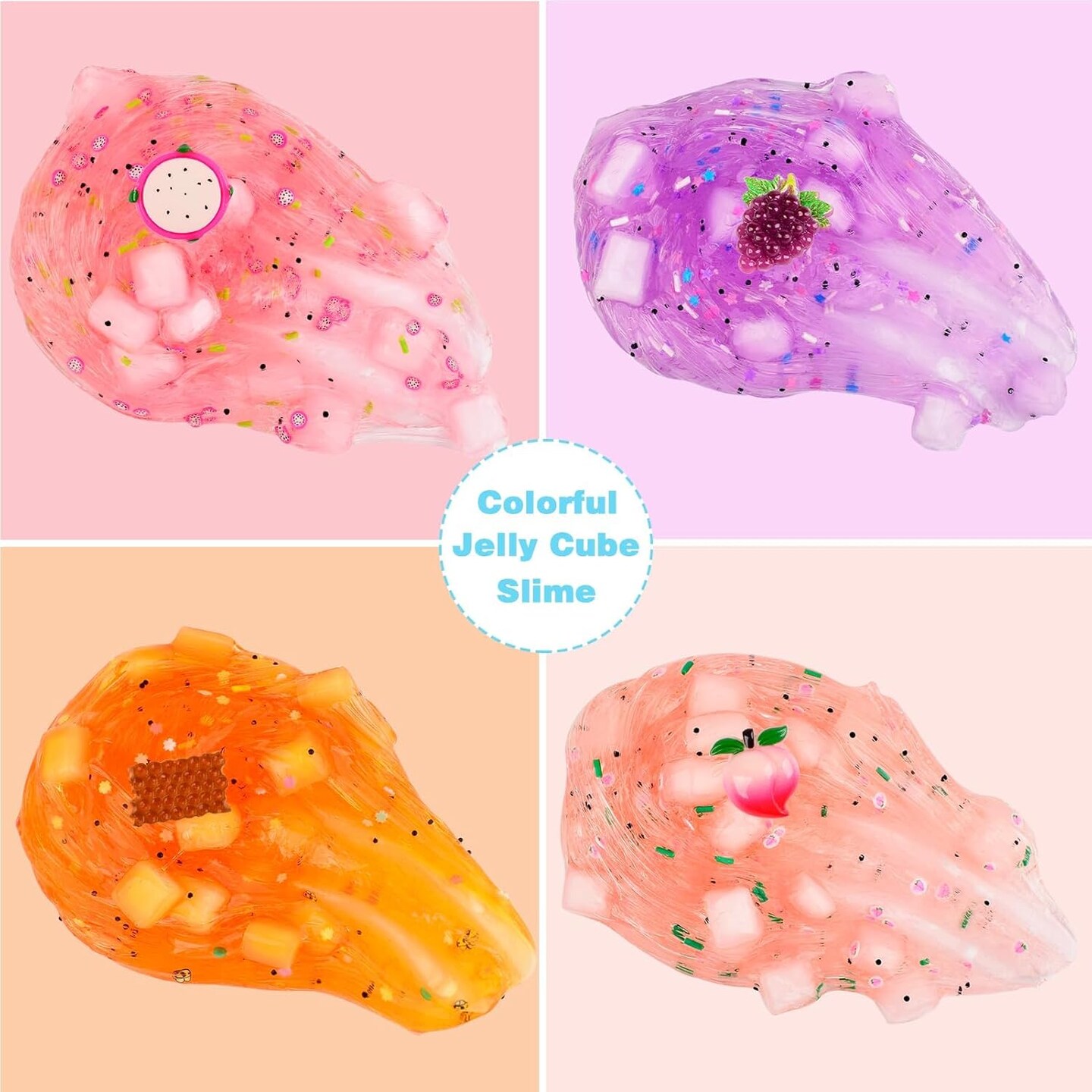 Christmas Slime Kit 9 Pack - Peach Cake Cady etc. Slime Charms