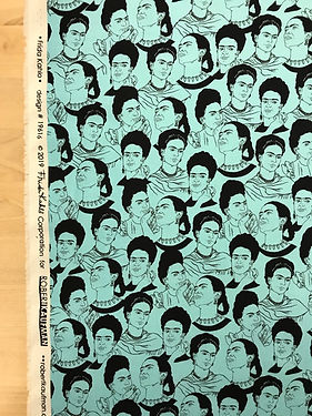 1 Yard Frida Kahlo Faces Blue Cotton Fabric 44&#x2013;45&#x2033; Wide Quilter&#x2019;s Cotton