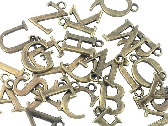 Alphabet Letter Charms Pendant Bead for Jewelry Making (4 sets/104pcs)