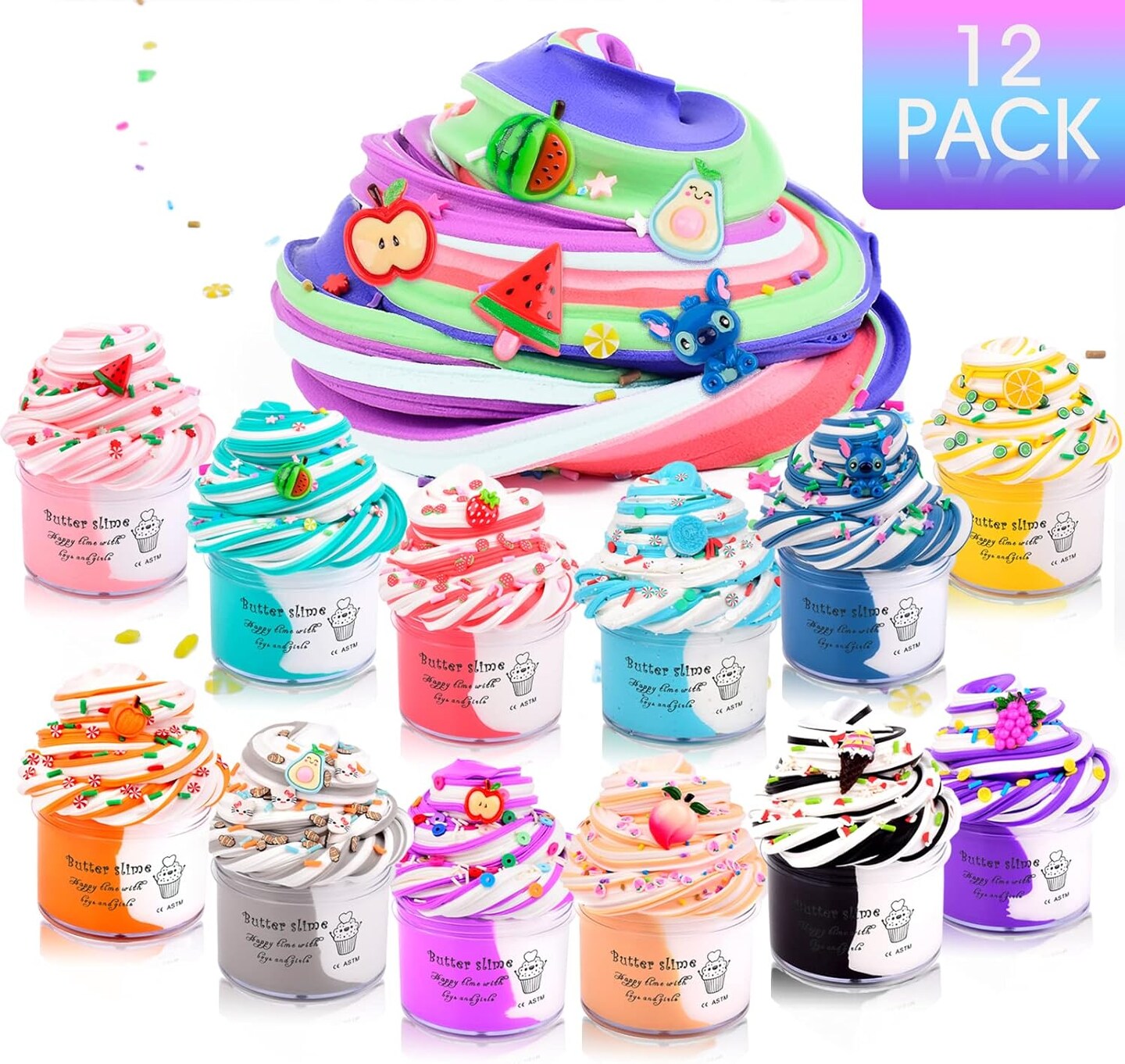 12 Pack Butter Slime Kit for Kids