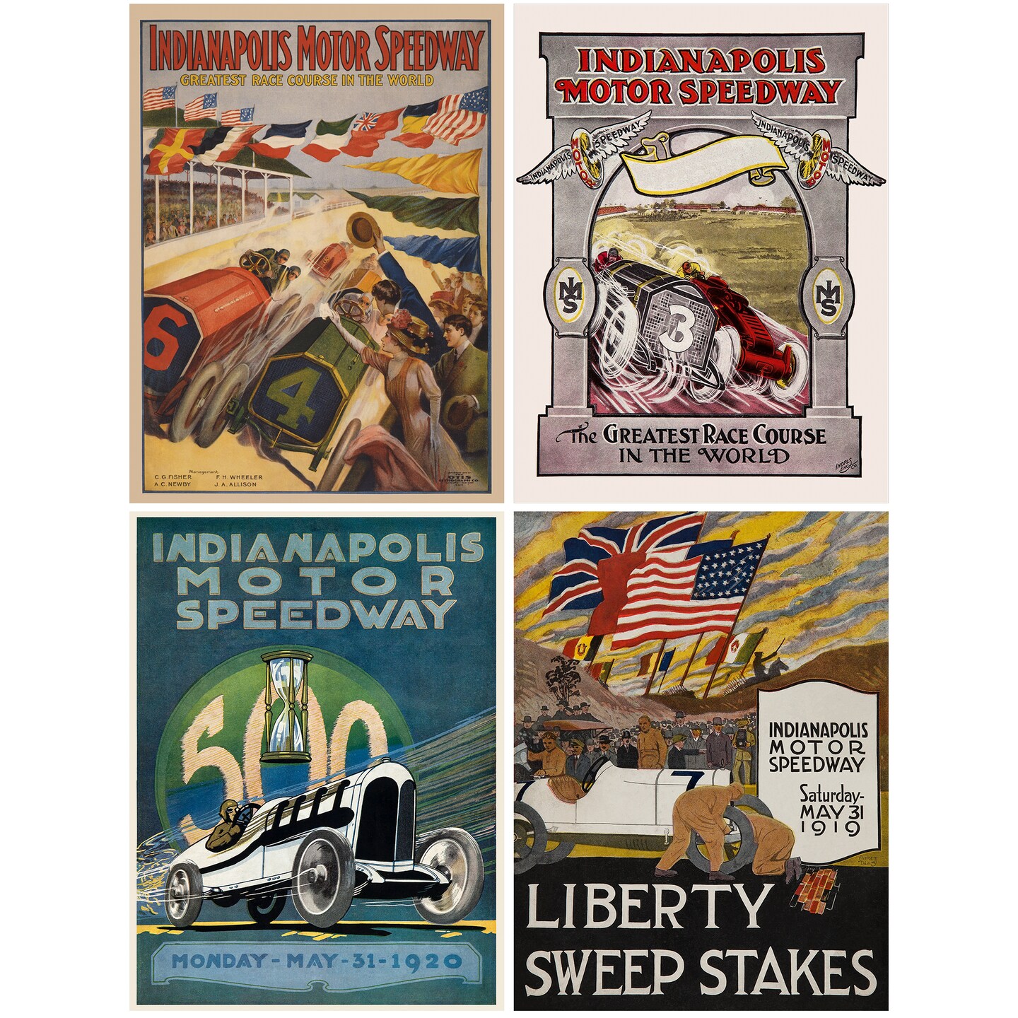 Indy 500 - Set of Four Poster Prints | MakerPlace by Michaels