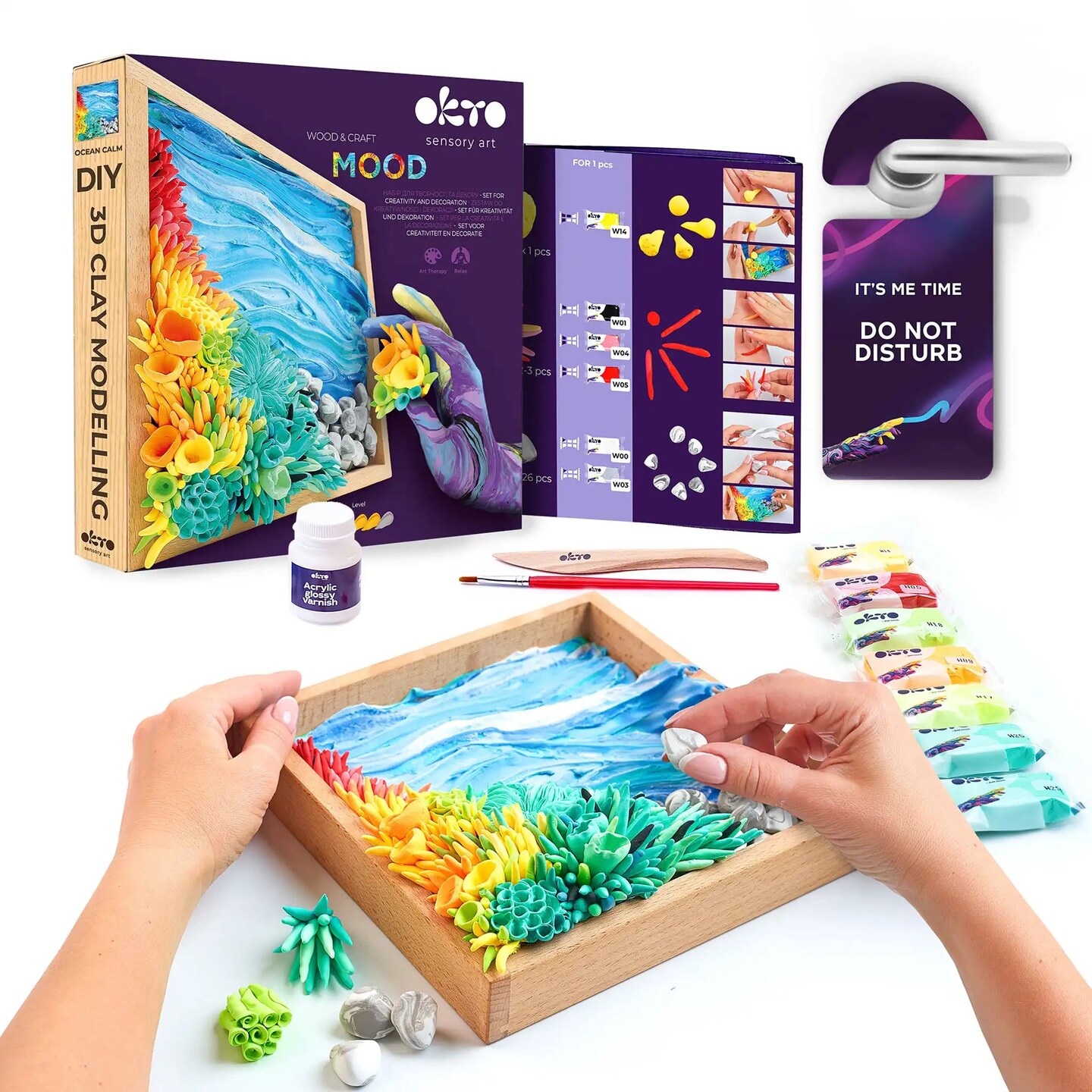 OKTO | DIY 3D Creative Air Dry Clay Modeling Kit | Mood OCEAN CALM