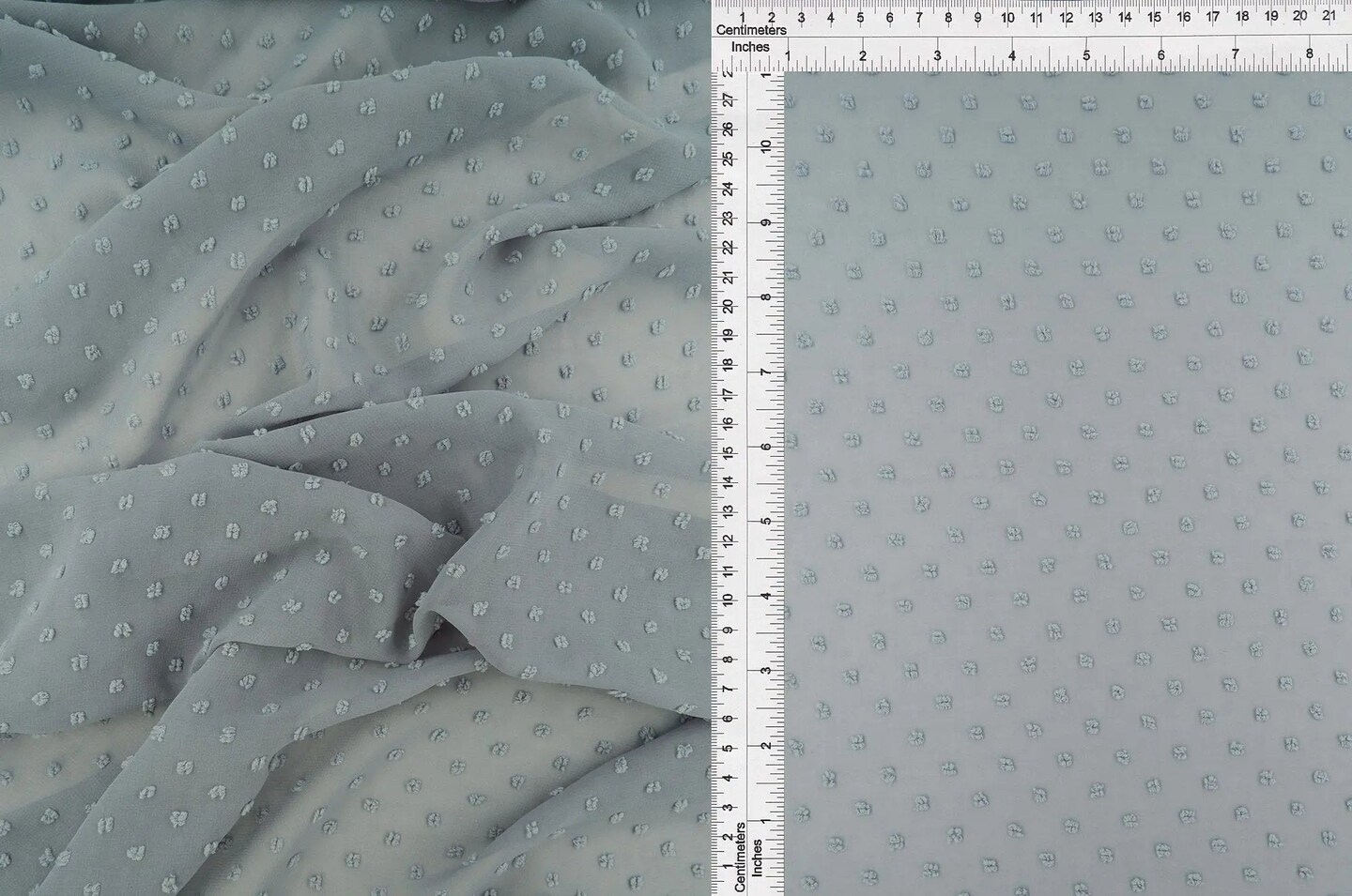 1 Yard Swiss Dot Chiffon Solid Woven Fabric Lightweight Sheer Drapery 57/58&#x22; Width