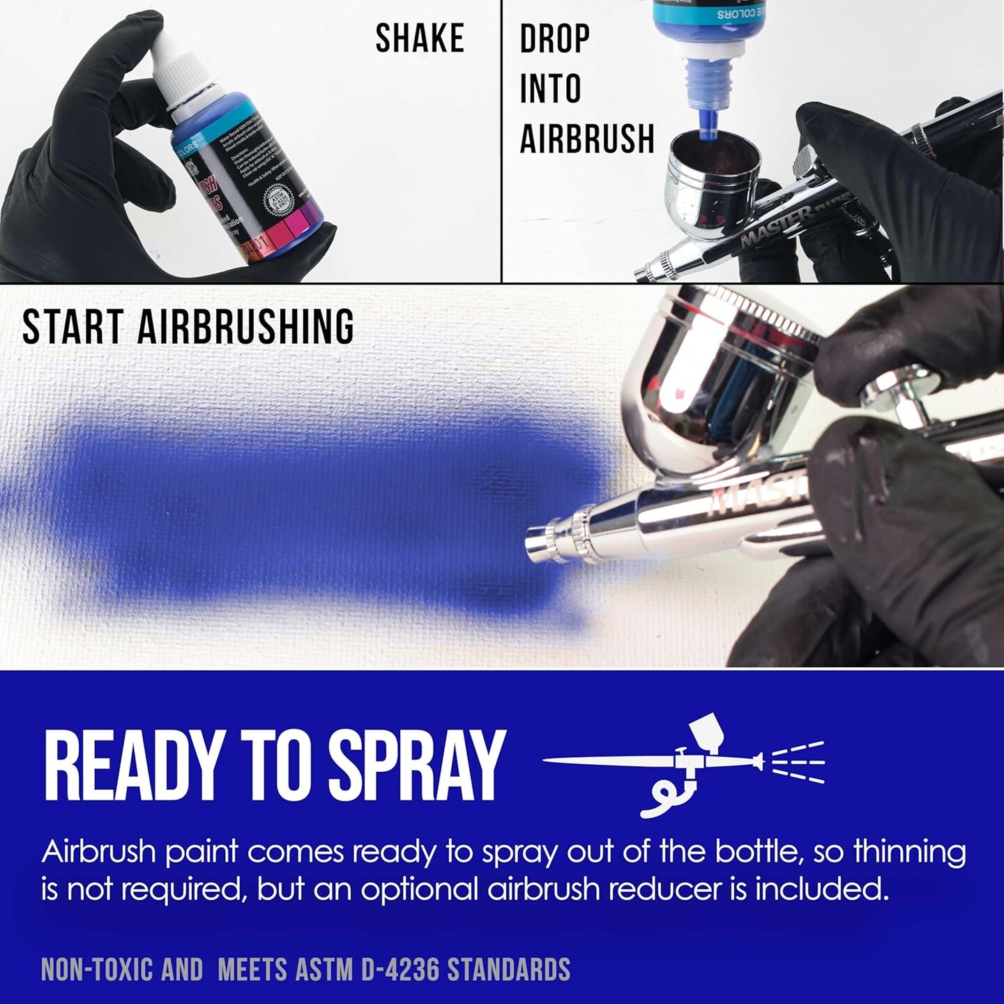 24 Color Acrylic Airbrush Paint Set (24-Color Deluxe Set)