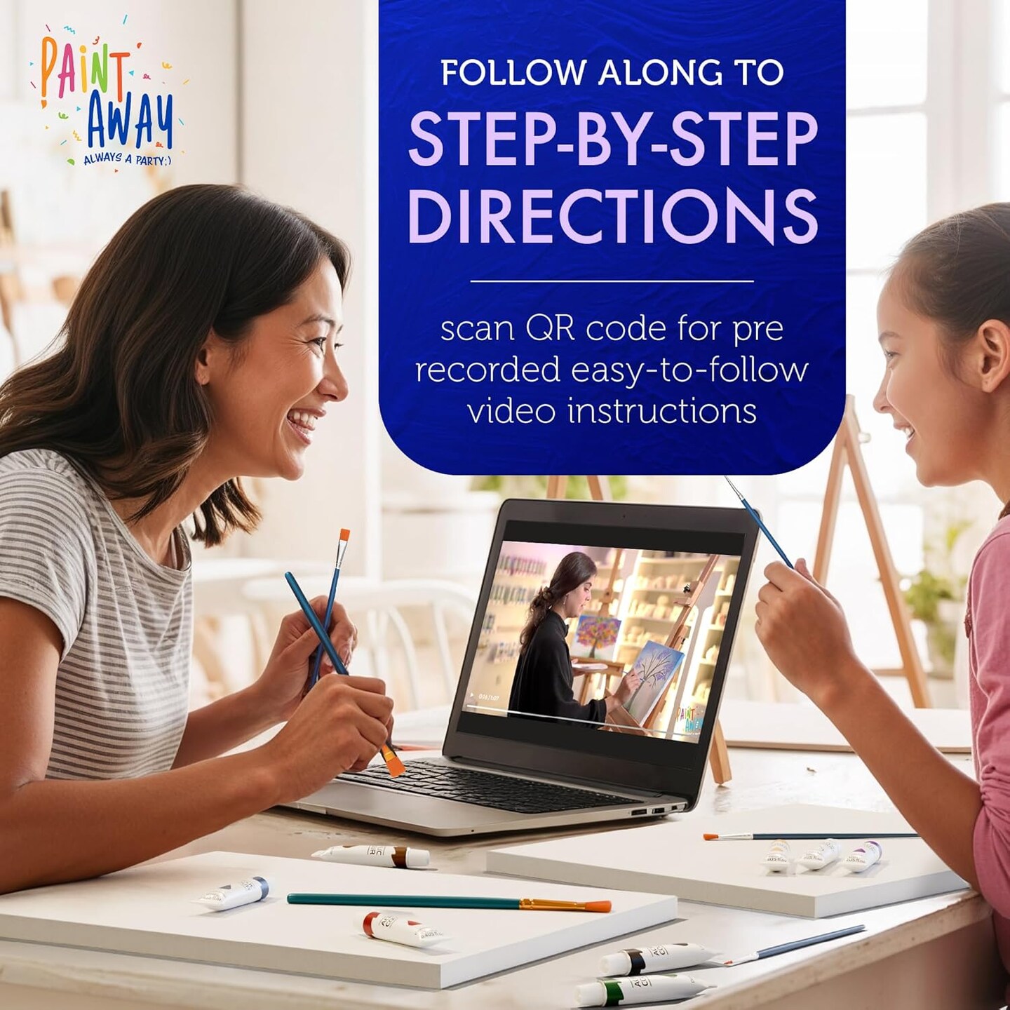 Painting Kit for Adults, Teens & Kids - , Dates - 2 Canvas