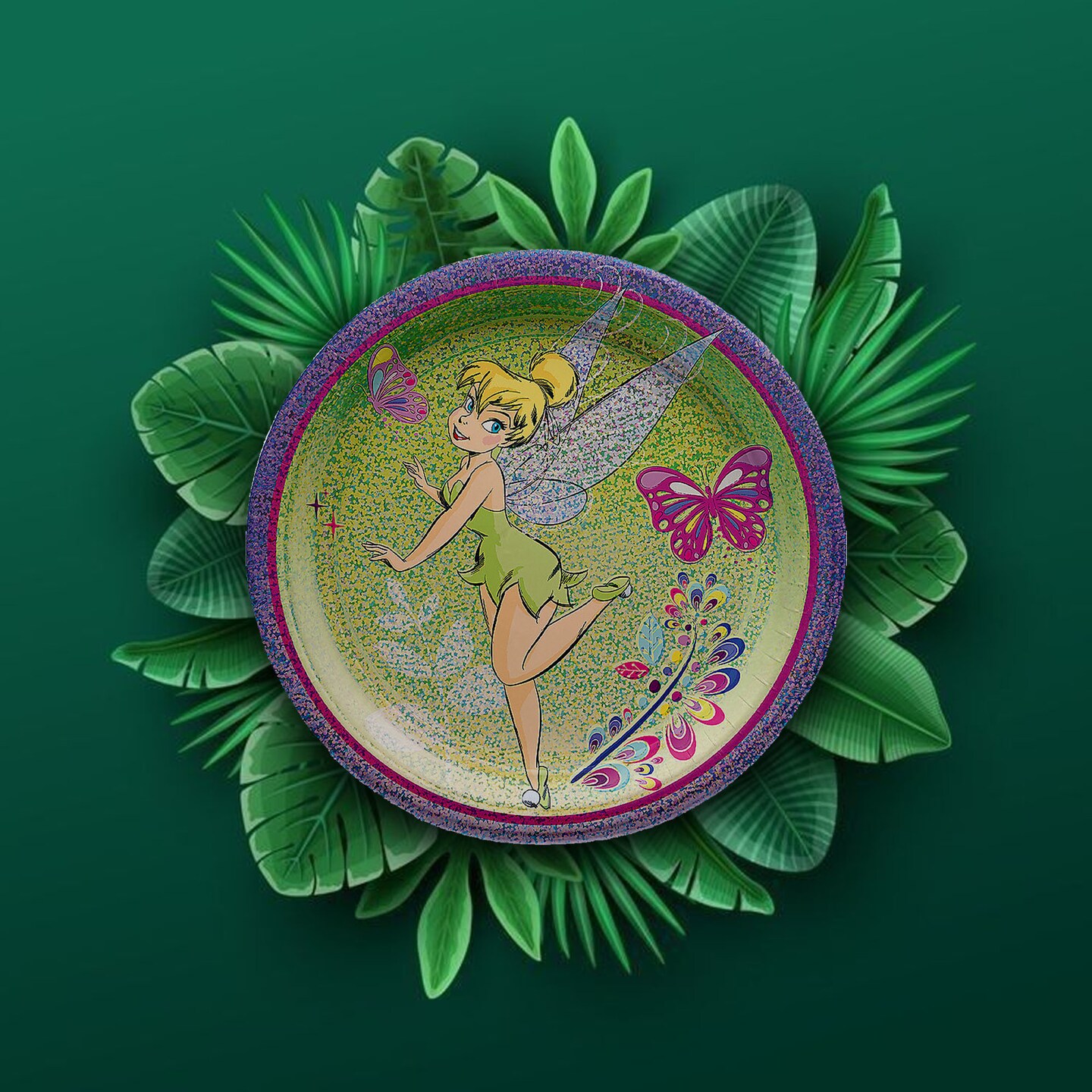 8 Ct. Tinkerbell Paper Dessert Plates 7&#x22; Magical Party Plates