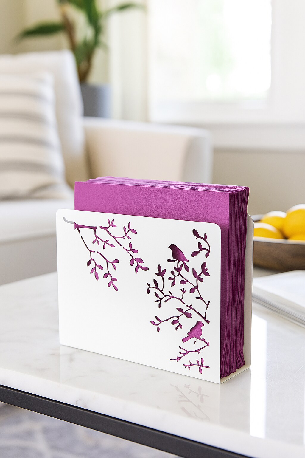 Mango Steam Songbird Tabletop Napkin & Letter Holder for Home, Kitchen, Restaurants